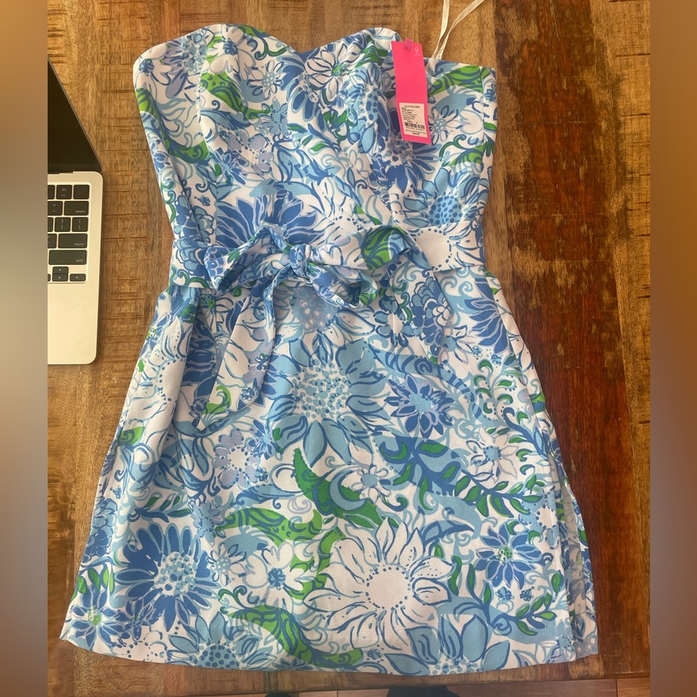 Lilly Pulitzer NWT Kylo Strapless skirted romper-size 6- “Suns Out”